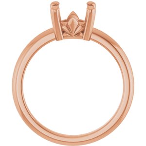 18K Rose Gold 7.5x7.5 mm Cushion Ring Mounting – image 4