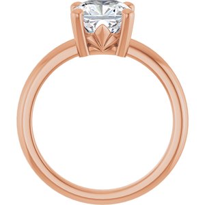 18K Rose Gold 7.5x7.5 mm Cushion Ring Mounting – image 3