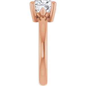 18K Rose Gold 7.5x7.5 mm Cushion Ring Mounting – image 7