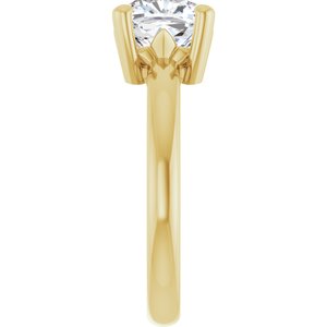 14K Yellow Gold 7.5x7.5 mm Cushion Ring Mounting – image 7