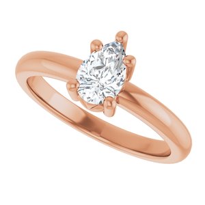 14K Rose Gold 7x4.5 mm Pear Ring Mounting – image 8
