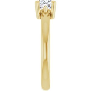 10K Yellow Gold 5x5 mm Cushion Ring Mounting – image 7