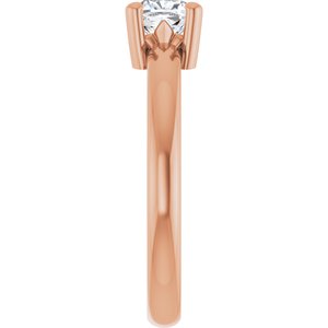 14K Rose Gold 5x5 mm Cushion Ring Mounting – image 7
