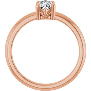 18K Rose Gold 7x4.5 mm Pear Ring Mounting – image 3