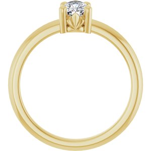 18K Yellow Gold 7x4.5 mm Pear Ring Mounting – image 3