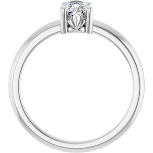 18K Palladium White Gold 7x4.5 mm Pear Ring Mounting – image 3