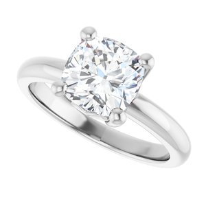 Sterling Silver 7.5x7.5 mm Cushion Ring Mounting – image 8