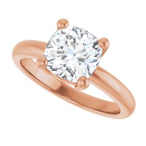 18K Rose Gold 7.5x7.5 mm Cushion Ring Mounting – image 8