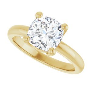 14K Yellow Gold 7.5x7.5 mm Cushion Ring Mounting – image 8
