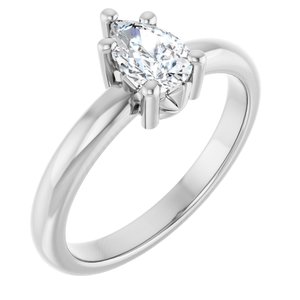 Platinum 7x4.5 mm Pear Ring Mounting