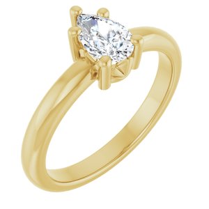 10K Yellow Gold 7x4.5 mm Pear Ring Mounting