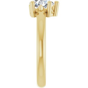 18K Yellow Gold 7x4.5 mm Pear Ring Mounting – image 7