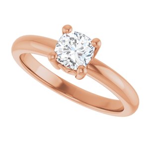 18K Rose Gold 5x5 mm Cushion Ring Mounting – image 8