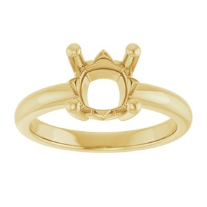 10K Yellow Gold 7.5x7.5 mm Cushion Ring Mounting – image 6
