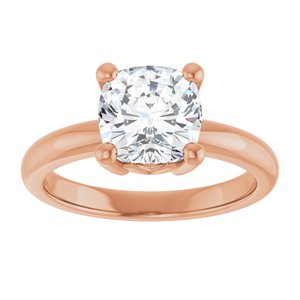 18K Rose Gold 7.5x7.5 mm Cushion Ring Mounting – image 5