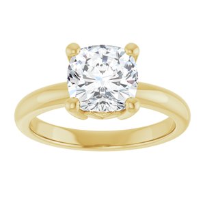 14K Yellow Gold 7.5x7.5 mm Cushion Ring Mounting – image 5