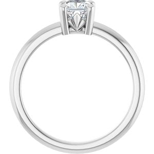 18K X1 White Gold 5x5 mm Cushion Ring Mounting – image 3