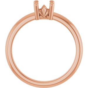 18K Rose Gold 5x5 mm Cushion Ring Mounting – image 4