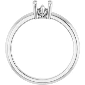 10K White Gold 5x5 mm Cushion Ring Mounting – image 4
