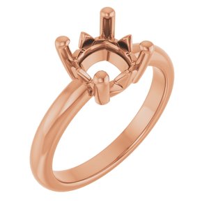 14K Rose Gold 7.5x7.5 mm Cushion Ring Mounting – image 2