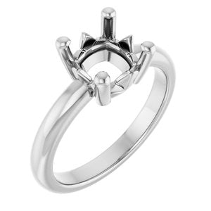 Sterling Silver 7.5x7.5 mm Cushion Ring Mounting – image 2