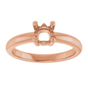 14K Rose Gold 5x5 mm Cushion Ring Mounting – image 6