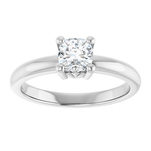 Sterling Silver 5x5 mm Cushion Ring Mounting – image 5
