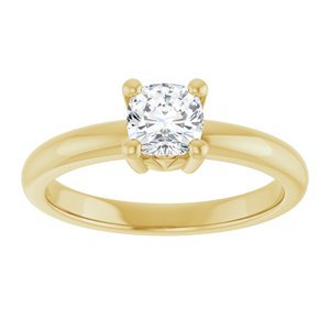10K Yellow Gold 5x5 mm Cushion Ring Mounting – image 5