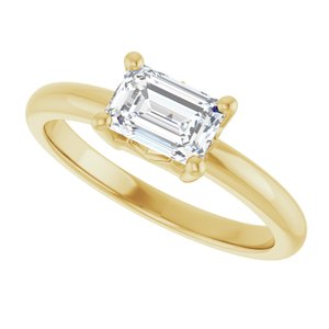 18K Yellow Gold 6.5x4.5 mm Emerald Ring Mounting – image 8