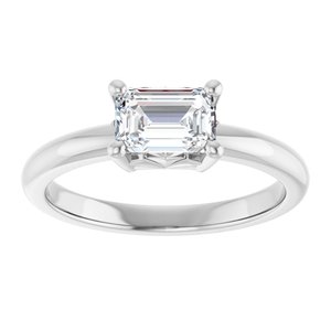 Continuum Sterling Silver 6.5x4.5 mm Emerald Ring Mounting – image 5