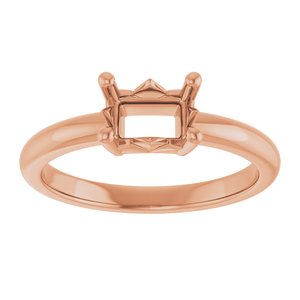 10K Rose Gold 6.5x4.5 mm Emerald Ring Mounting – image 6