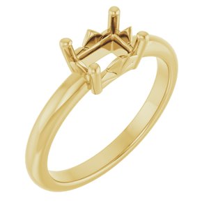 10K Yellow Gold 6.5x4.5 mm Emerald Ring Mounting – image 2