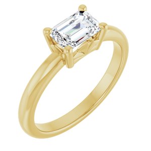 14K Yellow Gold 6.5x4.5 mm Emerald Ring Mounting