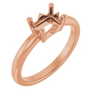 14K Rose Gold 6.5x4.5 mm Emerald Ring Mounting – image 2