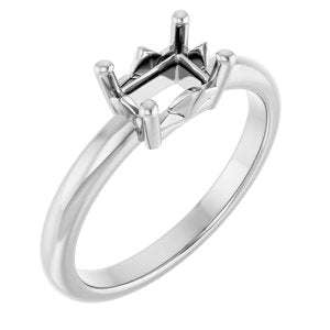 18K White Gold 6.5x4.5 mm Emerald Ring Mounting – image 2