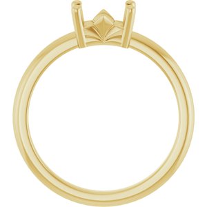 10K Yellow Gold 6.5x4.5 mm Emerald Ring Mounting – image 4