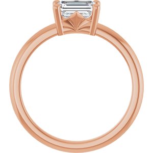 10K Rose Gold 6.5x4.5 mm Emerald Ring Mounting – image 3