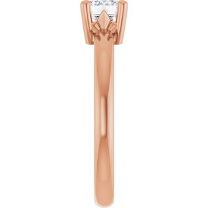 14K Rose Gold 6.5x4.5 mm Emerald Ring Mounting – image 7