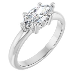 18K White Gold 10x5 mm Marquise Ring Mounting