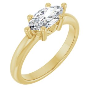 14K Yellow Gold 10x5 mm Marquise Ring Mounting