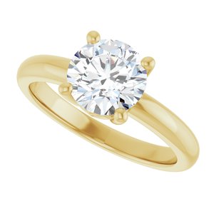14K Yellow Gold 7.4 mm Round Ring Mounting – image 8