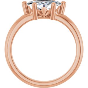 14K Rose Gold 10x5 mm Marquise Ring Mounting – image 3