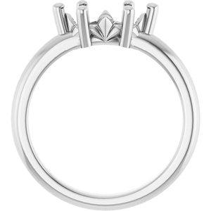 18K X1 White Gold 10x5 mm Marquise Ring Mounting – image 4