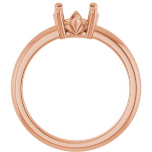 18K Rose Gold 7.4 mm Round Ring Mounting – image 4