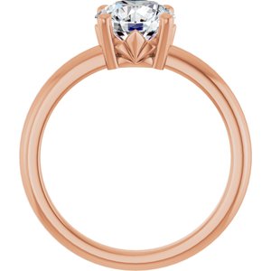 10K Rose Gold 7.4 mm Round Ring Mounting – image 3