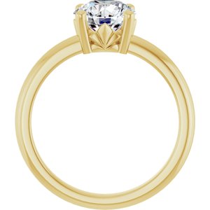 14K Yellow Gold 7.4 mm Round Ring Mounting – image 3