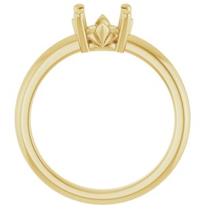 14K Yellow Gold 7.4 mm Round Ring Mounting – image 4