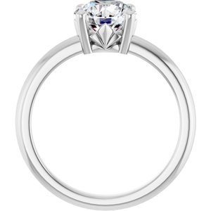 18K X1 White Gold 7.4 mm Round Ring Mounting – image 3