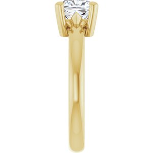 14K Yellow Gold 6.5x6.5 mm Cushion Ring Mounting – image 7