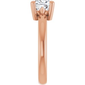 18K Rose Gold 6.5x6.5 mm Cushion Ring Mounting – image 7